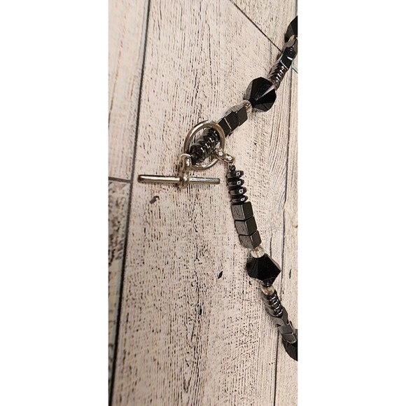 Hematite Multi Shape Multi Beaded Necklace 20"L Toggle Closure - Picture 4 of 4